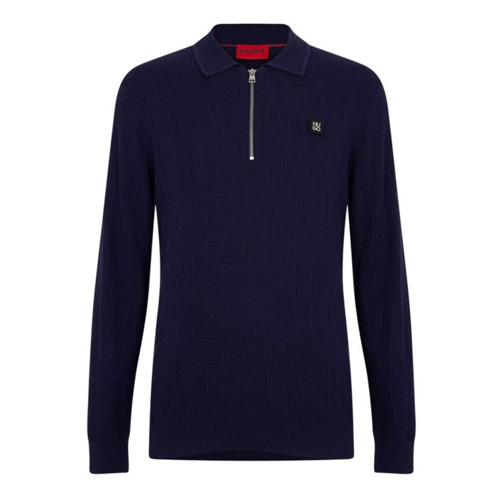 Hugo Mens Sastoro Ribbed Casual Top / Navy